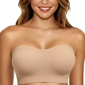 New Style Women’s Strapless Bra Anti-slip Non-detachable Bra with a Padded Chest Support Design
