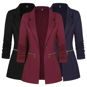 New Winter Women’s Long Sleeve Coat Front Placket Work Office Suit