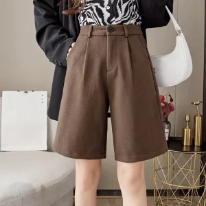 New Women’s Loose Slimming Shorts High Quality Fashion Casual High Waist Wide Leg Shorts