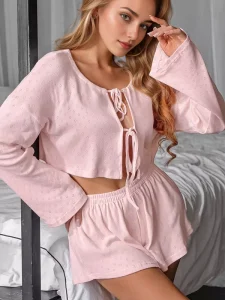 New Women’s Loungewear Women’s Pyjamas Comfortable Knitted Cardigan Pyjama Set Loose and Breathable Loungewear
