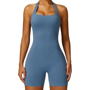 New Women’s Sports Bodysuit Comfort Soft Quick Dry Lightweight Halter Neck Dance Romper