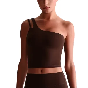 Newest Design Fitness 4 Way Stretch Breathable Slim Fit Lightweight Asymmetric High Support Sports Bras