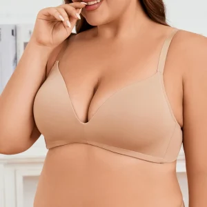 ODM OEM Sujetadores De Talla Grande Womens Wireless Lift Triangle T Shirt Bra Full Support Lounge Bra Plus Size Bra