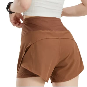 ODM OEM Womens High Waist Elastic Running Shorts 2 in 1 Quick Dry Workout Gym Shorts for Training Fitness