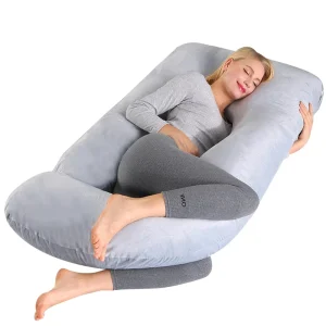 OEKO TEX Removable Crystal Velvet Cover U Shaped Full Body Support Maternity Pregnancy Pillow For Sleeping