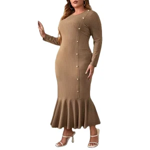 OEM 5XL Dresses Women Lady Elegant Plus Size Bulk Dresses Plus Size Custom Clothing Korean Plus Size Clothing Summer