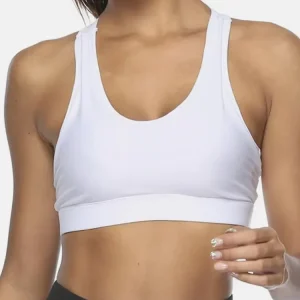 OEM Custom Manufacturer Fashion Medium Support Yoga Hollow Removable Pads Moisture Wicking Perforated Pocket Crew Sports Bra