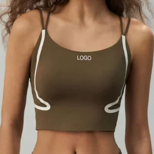 OEM Custom Manufacturers Comfortable Stylish Criss Cross Back Double Straps Low Impacts Women Sports Bra with Removable Padding