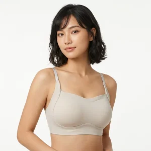 OEM Custom Solid Color Adjustable Thin Strap Soft Support Anti Sag Shaping Ladies Bra Daily Casual Wear