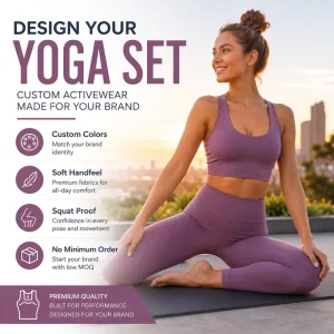 OEM Custom Yoga Wear Set For Women High Waisted Leggings Sports Bra Private Label Activewear