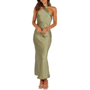 OEM Customizable Color and Fabric Women’s Sleeveless Backless Maxi Dress
