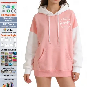 OEM Design Streetwear Ladies Blank Plus Size Unisex Hoodie Drop Shoulder Sweatshirts Oversize Two-color Men’ Customized Hoodies