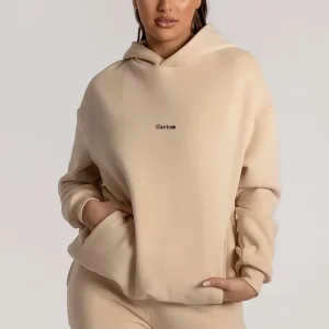 OEM Factory Unisex Heavy French Terry Hoodie 400gsm Cotton Custom Women’s Autumn Winter Streetwear Eco-Friendly