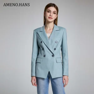OEM Fashion Ladies Blazers Long Sleeve Solid Color Casual Blazer for Women