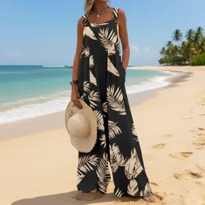 OEM Knit Women’s Summer Activewear Jumpsuit Breathable Waterproof Sleeveless Casual Elegant