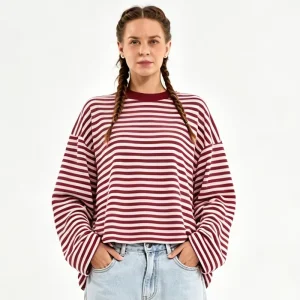 OEM Loose Women Long Sleeves Shirts Shirts Pure Cotton Shirt Custom of Women’s T Shirts