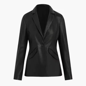 OEM Luxury Women’s Real Leather Blazer Fall and Winter Casual Office Formal Dress