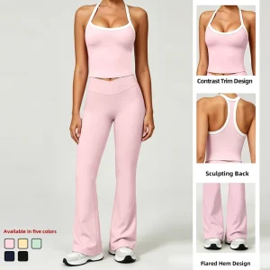 OEM ODM Custom Fabric High Stretch Women Yoga Activewear Set Skin Friendly Gym Fitness Pilates Outfit Soft Women Workout Set