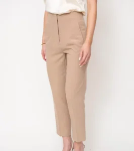 OEM ODM Custom High End Quality Women’s Anti Static Flat Front Pencil Pants Memory Fabric Spandex Organic Cotton Trousers