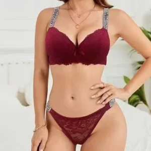 OEM ODM Custom Smooth Rhinestone Bra and Panty Set Women’s Luxury Lingerie Underwear Factory Manufacturer
