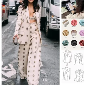 OEM ODM Suit Jacket Manufacturer Custom Women’s Tailored Blazer with Embroidery Women Blazer