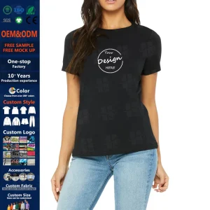 OEM Screen Print Plain 50% Modal Cotton 45%rayon 5% Spandex Ladies Tshirt Custom Embroidered T Shirt for Women