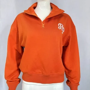 OEM Service Women’s Cropped Sweatshirt 100% Cotton Dropped Shoulder Half Zip Plain High Quality for Streetwear