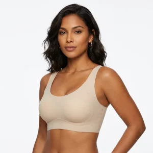 OEM Thin One piece Nylon Spandex Seamless Wide Strap Bare Skin Feel Comfort Shaping Wireless Bralette Women Daily Casual Wear