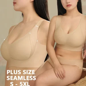 OEM Women’s Plus Size Bras Comfortable Sleep Bras Wirefree Widen Strap Seamless Soft Support Jelly Bra