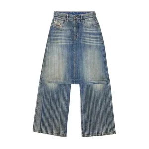 OEM Women’s Straight Knitted Cargo Pants Capri Denim Shorts Eco-Friendly Retro Washed Casual Vintage Jeans Waist