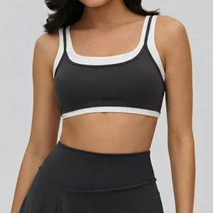 Oem Women’s Quick Dry Breathable Sport Bras Double Layer Straps Yoga Tank Tops