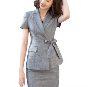 Office Lady 2 Piece Sets Career Dresses Suit Slim Fit Business Women Female Blazers Suits