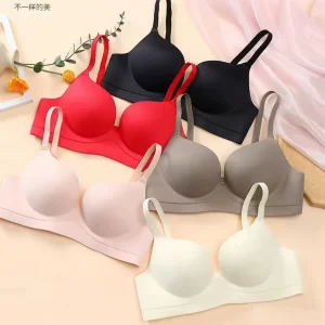 One Piece Solid Color Sexy Traceless Lady Underwear Soft Skin Friendly Push up Anti Sagging Women’s Bra