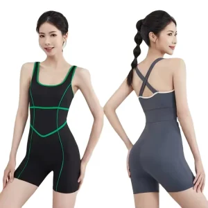 One Piece Workout Jumpsuits for Women Back Cross Tummy Control Sleeveless Jumpsuits Fitness Gym Yoga Romper