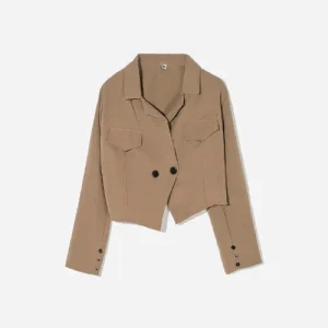 One Size Loose Short Blazer High Waist Long Sleeve Suit Women’s Top