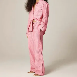 Organic Cotton Pyjama Sets Women Loungewear Women Sets Custom Ladies Pajamas Set Sustaianble Striped Women’s Sleepwear
