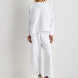 Organic Cotton Women’s Loungewear French Terry Crewneck and Pant Set Long Sleeve Homewear for Women Two Piece Lounge Set