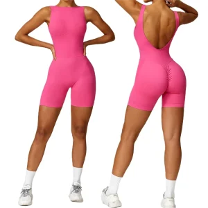 Outdoor Fitness Yoga Clothing Monos De Mujer Sleeveless Gym One Piece Sports Jumpsuit Soft Breathable Workout Activewear Womens
