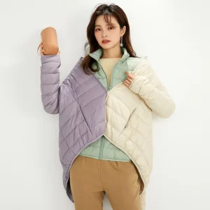 Outdoor Light Down Casual Custom logo Working Wear Uniform Winter Women’s Duck Down Coats Puffer Jacket