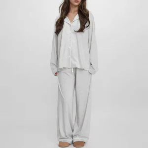 Oversized Women’s Pajamas Bamboo Cotton Loungewear Ladies Homewear Pyjamas Custom Logo Nightwear Pajama Set
