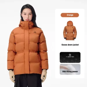 PELLIOT Outdoor Short Down Ladies Winter Thick Warm 800 Filling Power Hooded Windproof Goose Down Jacket Coat