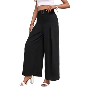 PRETTY STEPS Soft Breathable Spandex Cotton Women’s Full-Length Pencil Pants High Waist Summer Casual Office Wear Drawstring