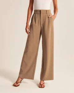 Pantalones Para Mujer Women Wide Leg Pants Side Pocket High Waist Pants Trousers for Ladies