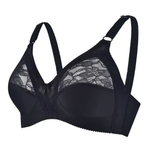 Pengsheng Everyday Comfortable Wireless Women’s Bra for Full Figure Busty Ladies Cut Out Lace High Quality Plus Size Bra