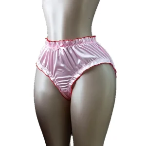Pink Underpants Elastic Wave Satin Bow Polyester Sexy Waist Comfortable Skin Friendly Women’s Briefs Underwear