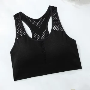 Plain Dyed Hollow Out Beauty Back Seamless No Padding Breathable Sports Bra Women’s Underwear Lingerie Women Women’s Intimates
