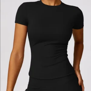 Plain T shirts Compression Gym Running Workout Women Short Sleeve Tops Fitness Yoga T Shirts