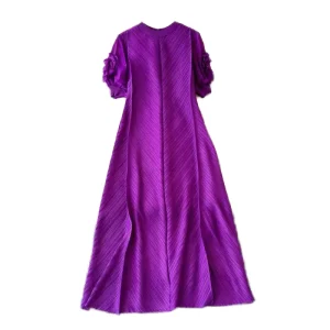 Pleated Empire Waist Ruffles Casual Summer Maxi Dress Women’s Regular Solid Slimming Plus Size Temperament