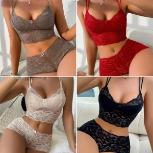 Plus Size 2 Piece Lace Set, Lingerie, Bra and Underwear Set, Women’s Lingerie Set