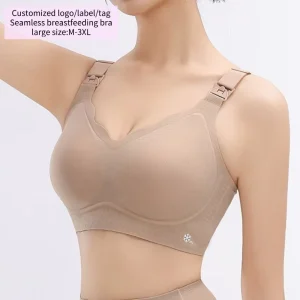Plus Size Bralette Seamless Nursing Bra Push-Up Comfortable Women’s Large Bust Minimizing Maternity Nursing Bra Custom logo